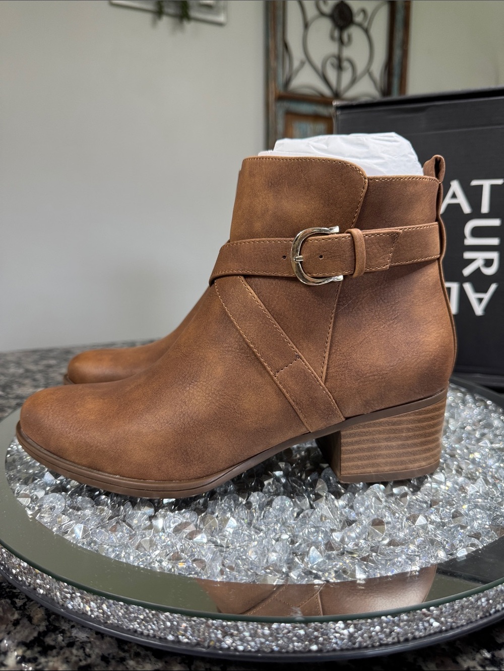 Naturalizer kimbra Tan Buckle Ankle Bootie NEW 7.5